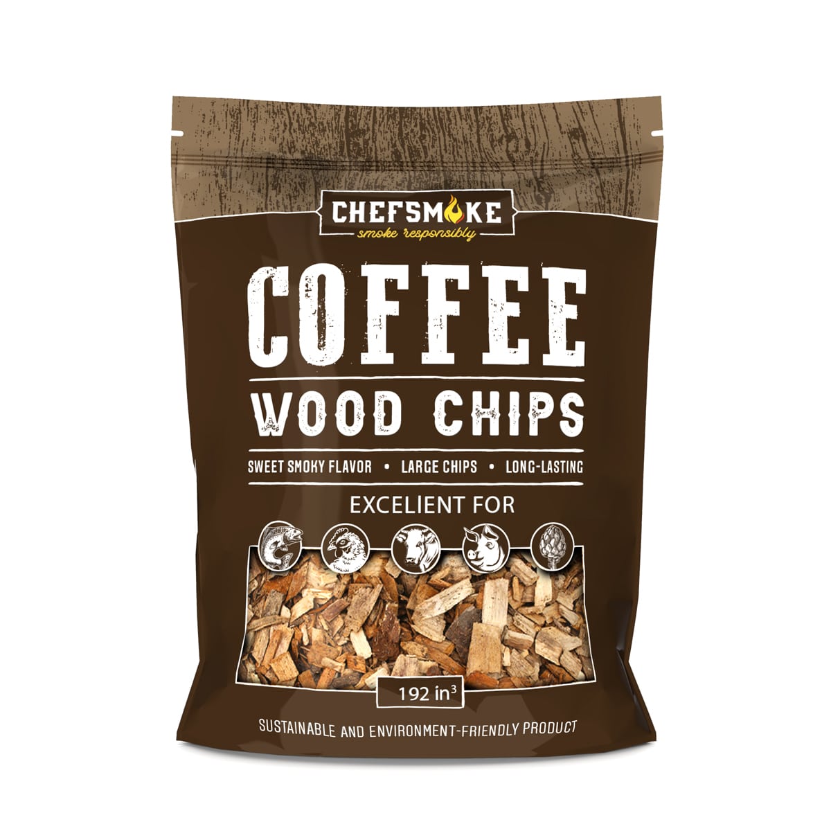 Wood Chips, Large Chips, Long Lasting, Sweet Smokey Coffee Flavor